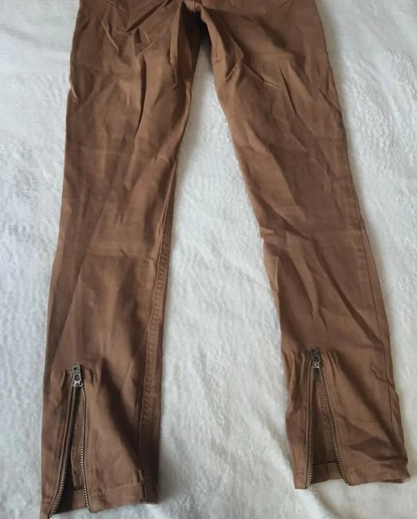 Calça slim bege/marrom com zíper Jennyfer tamanho 36 - P – photo 9